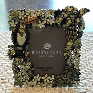 Toucan pineapple floral 3.5 x 5 inch photo frame Hobby Lobby Australian Crystal￼